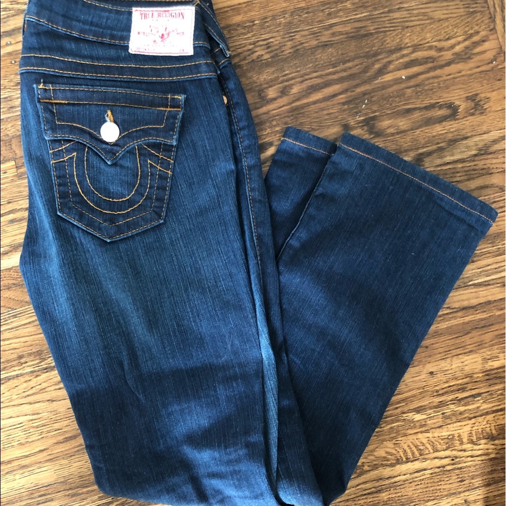 TRUE RELIGION JEANS DARK WASH PETITE